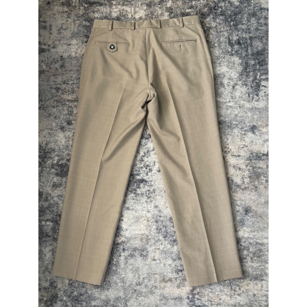 Brooks Brothers St Andrews Links Men's Tan Plaid Lined Dress‎ Pants W38 L32